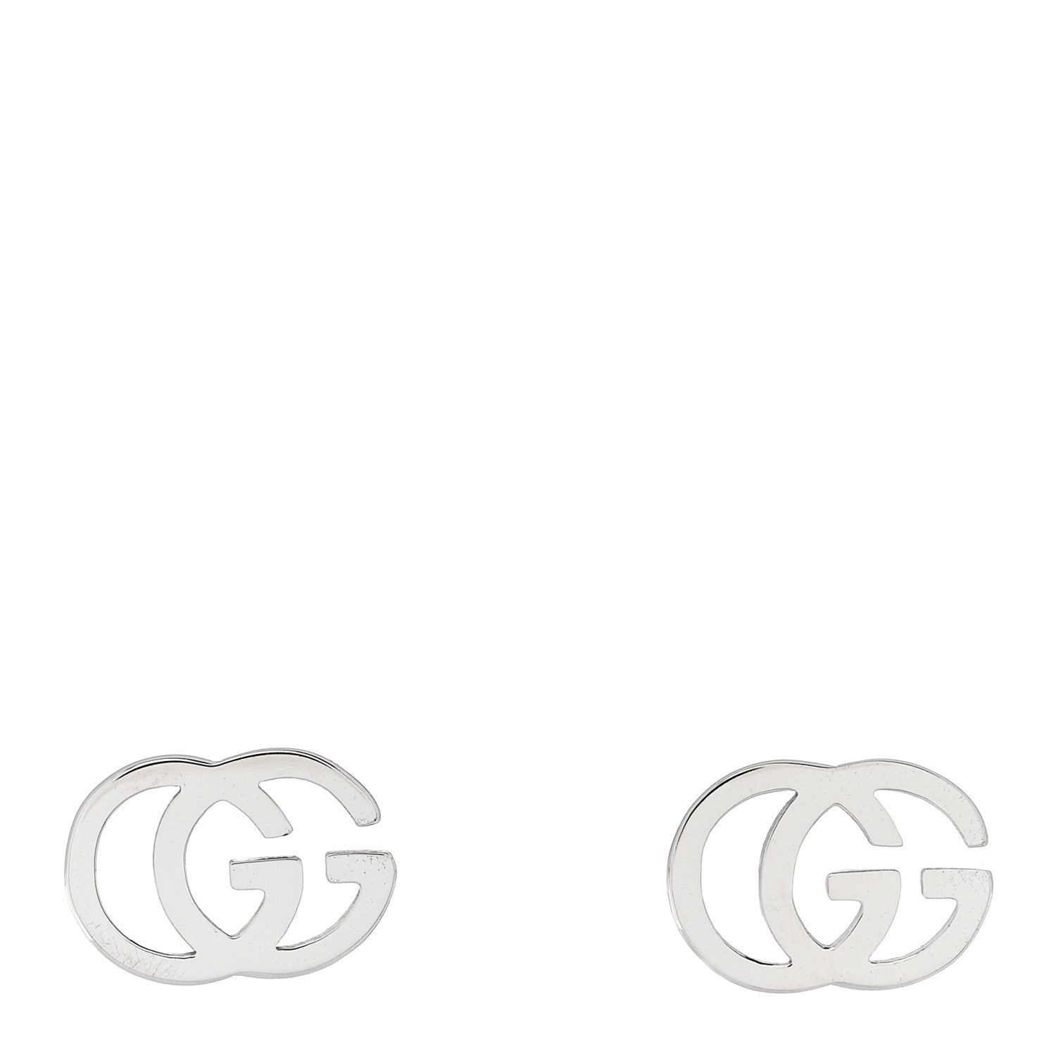 GUCCI 18Kホワイトゴールド ランニングG スタッドピアス(代金引換)