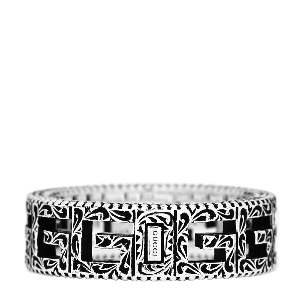 GUCCI スターリングシルバー ナロー スクエアG バンドリング 58 8.25(代金引換)