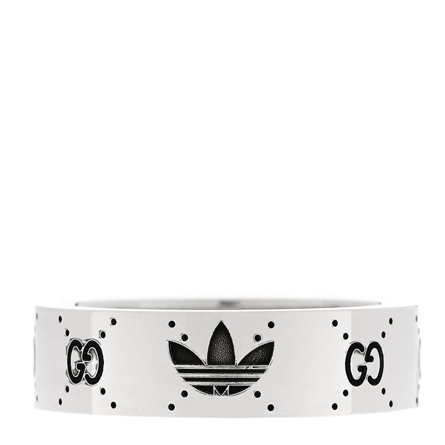 X ADIDAS スターリングシルバー トレフォイル GGモノグラムバンドリング 55 7.25(代金引換)