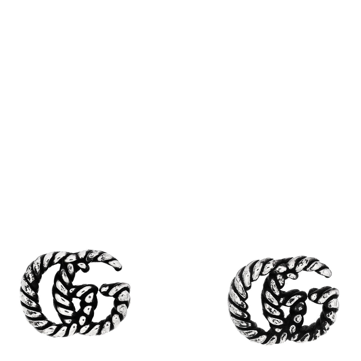 GUCCI スターリングシルバー トルション ダブルG ピアス(代金引換)