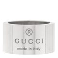 GUCCI シルバー 12mm トレードマーク ワイドバンドリング 54 6.75(代金引換)