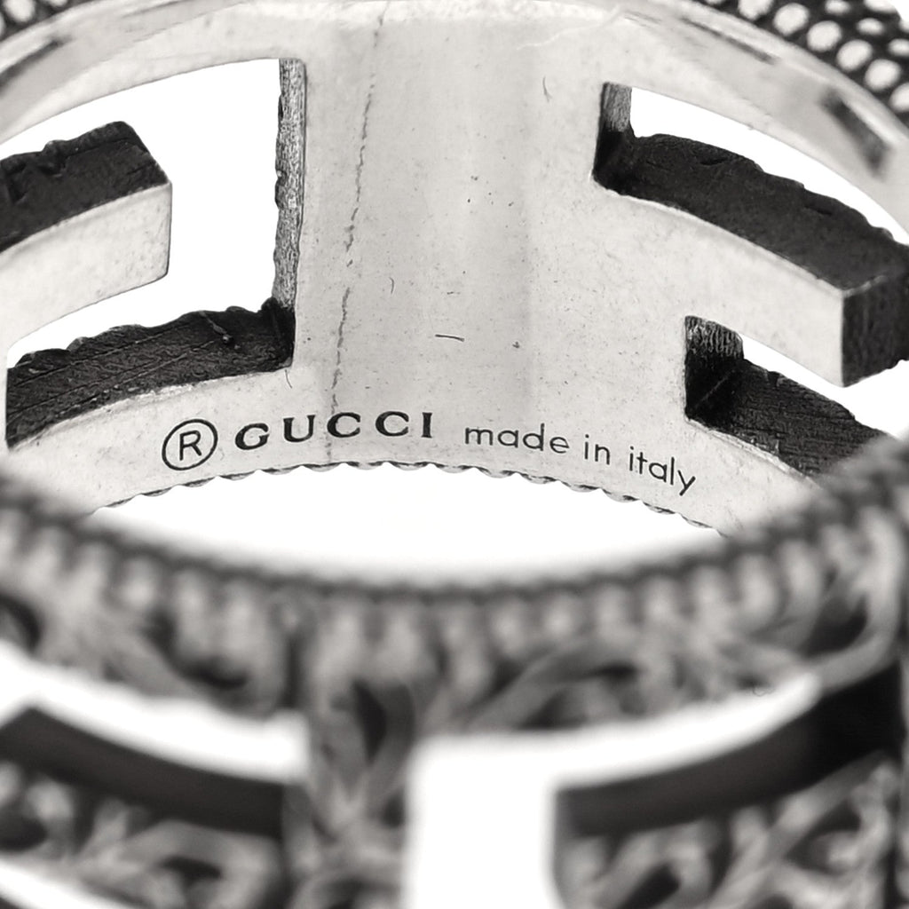 GUCCI シルバー ワイド スクエアG バンドリング 54 6.75(代金引換)