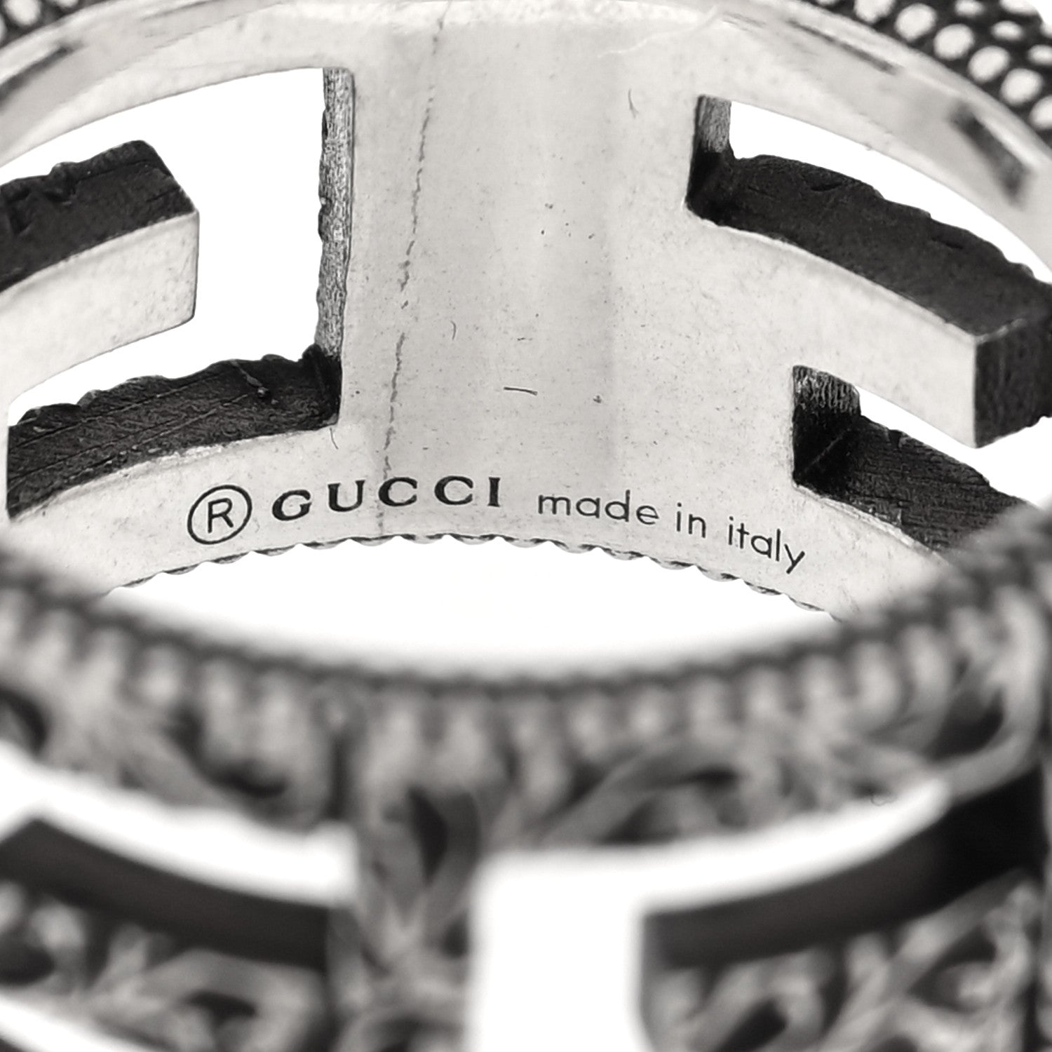 GUCCI シルバー ワイド スクエアG バンドリング 54 6.75(代金引換)