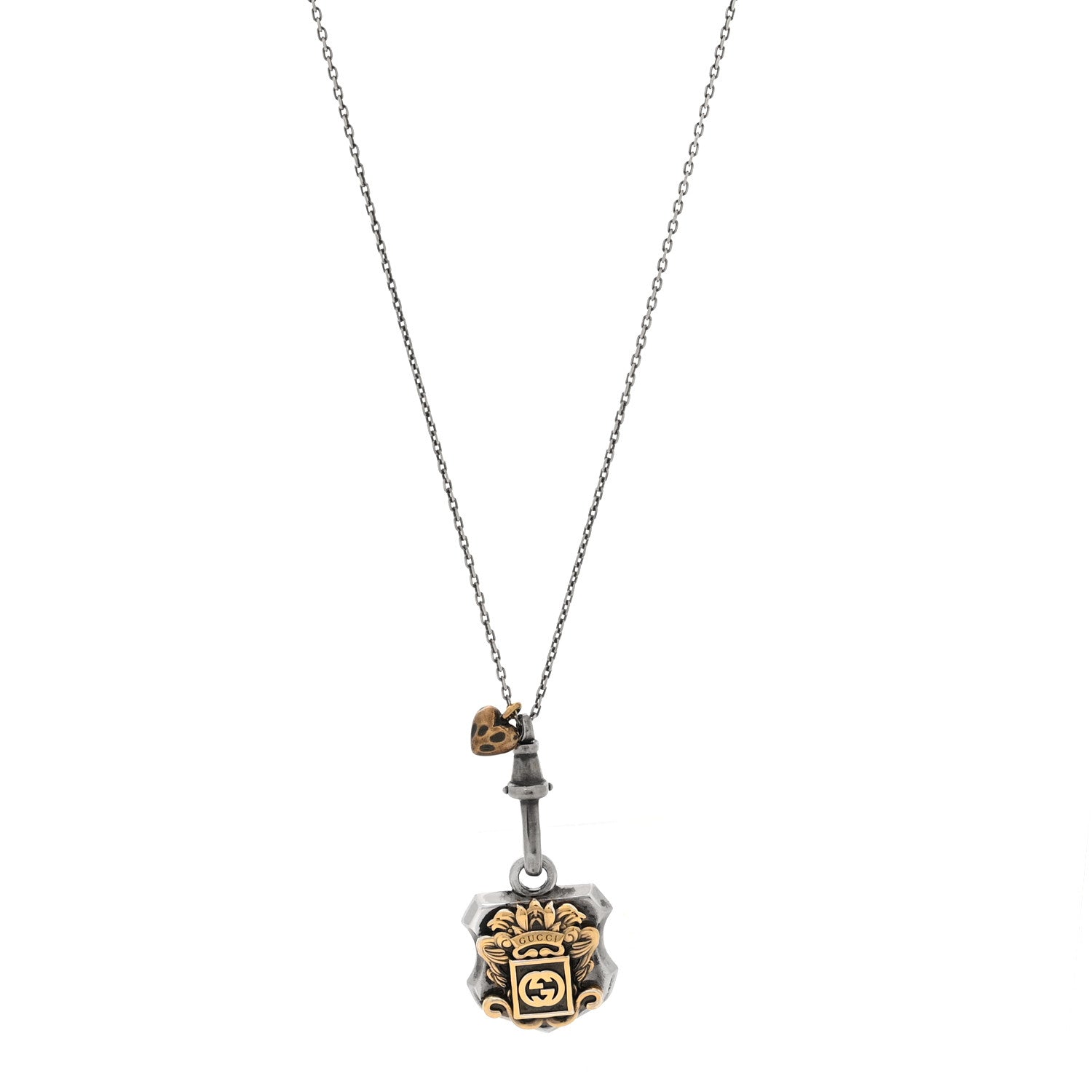 GUCCI シルバー クレストネックレス ゴールド(代金引換)