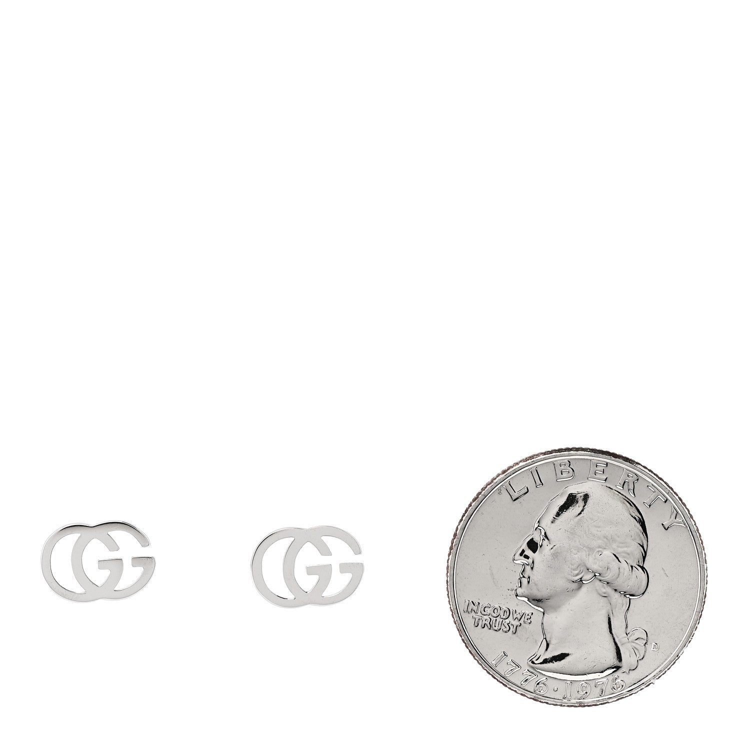 GUCCI 18Kホワイトゴールド ランニングG スタッドピアス(代金引換)