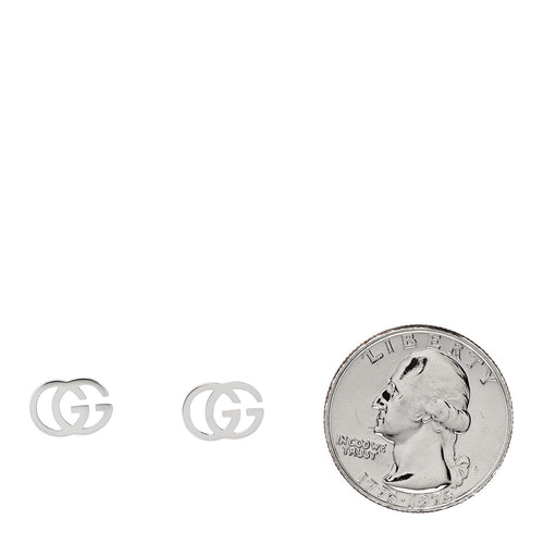GUCCI 18Kホワイトゴールド ランニングG スタッドピアス(代金引換)