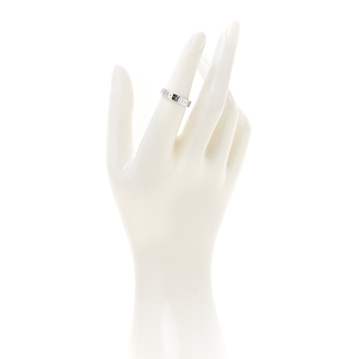 18Kホワイトゴールド 4mm アイコン細バンドリング 52 6(代金引換)