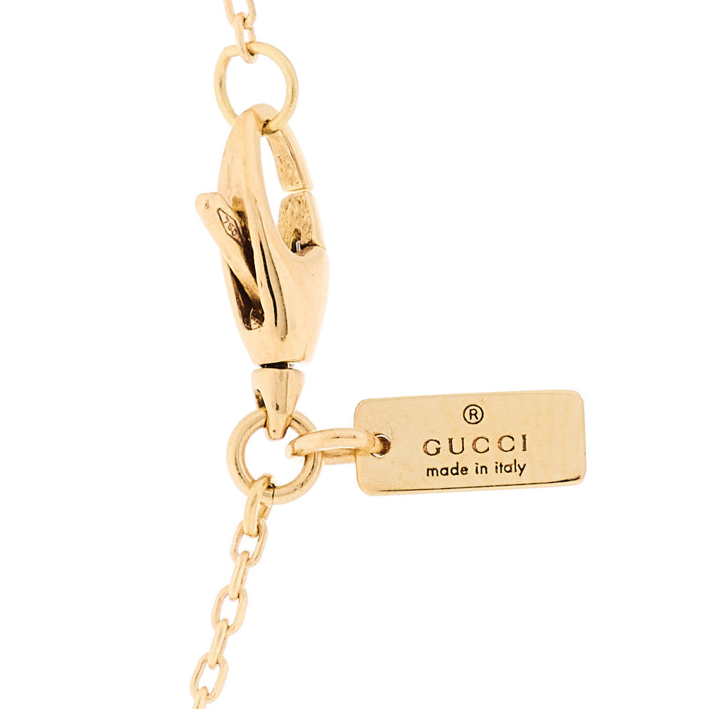 GUCCI 18Kイエローゴールド ダイアマンティッシマ ハートペンダント ネックレス(代金引換)