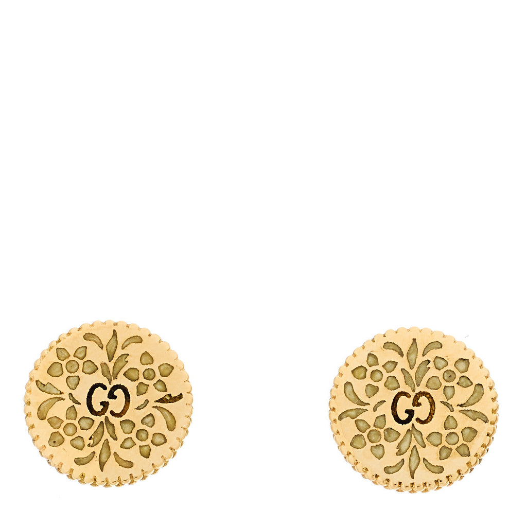 GUCCI 18Kイエローゴールド エナメル アイコンブルームスイヤリング(代金引換)