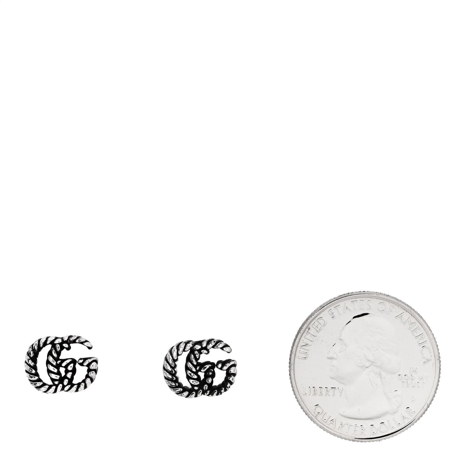 GUCCI スターリングシルバー トルション ダブルG ピアス(代金引換)