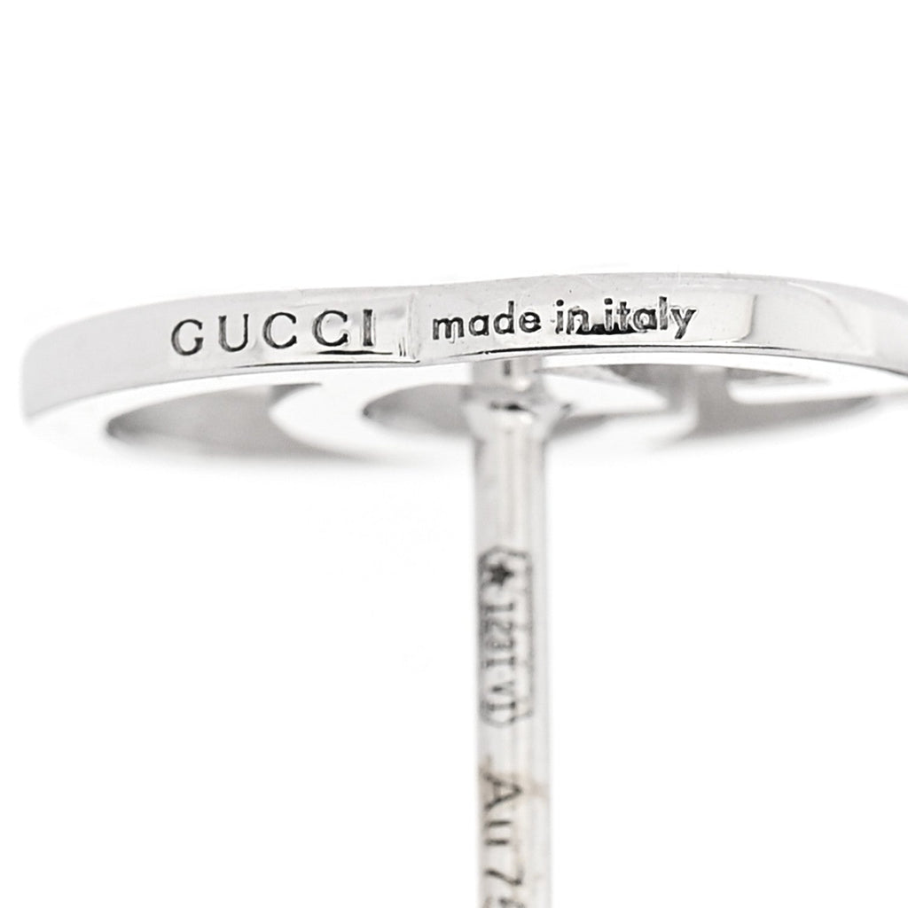 GUCCI 18Kホワイトゴールド ランニングG スタッドピアス(代金引換)
