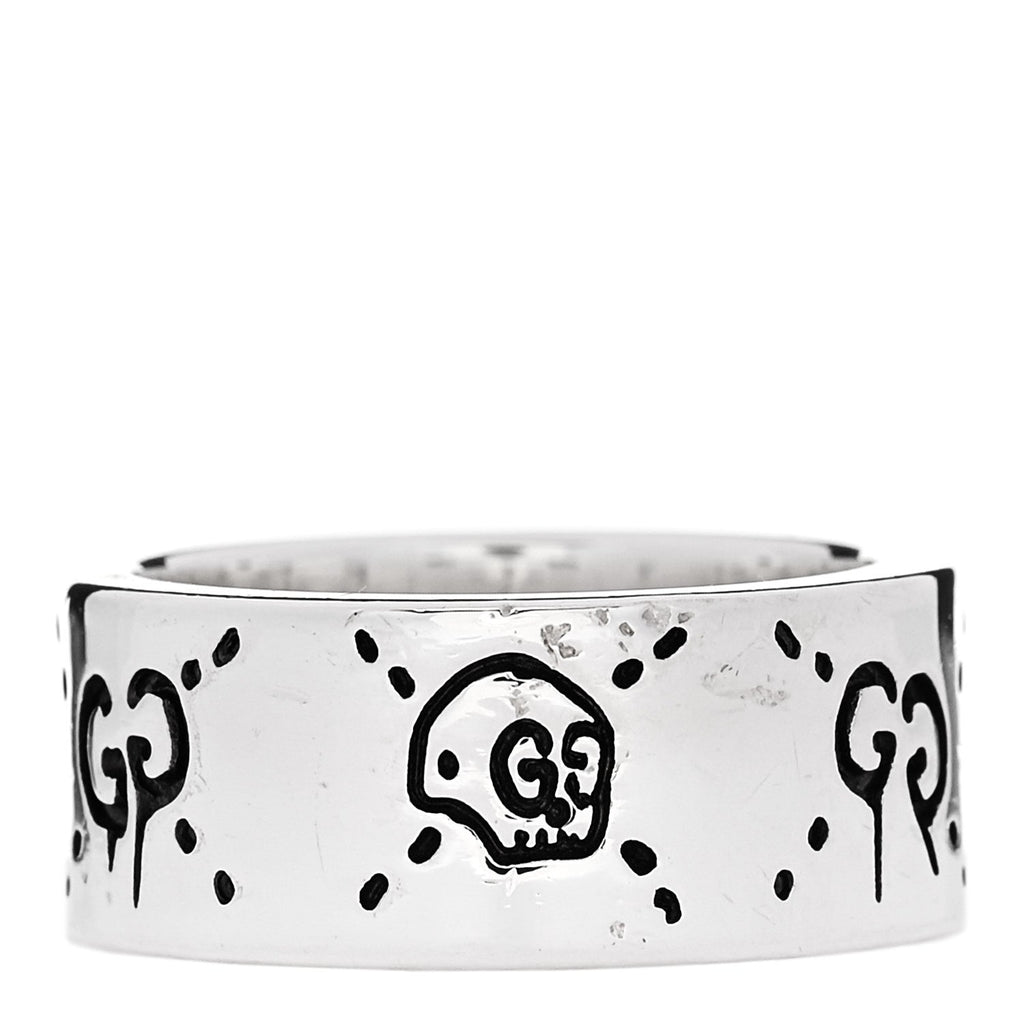 GUCCI スターリングシルバー GucciGhost ハムレット スカル バンドリング 53 6.5(代金引換)