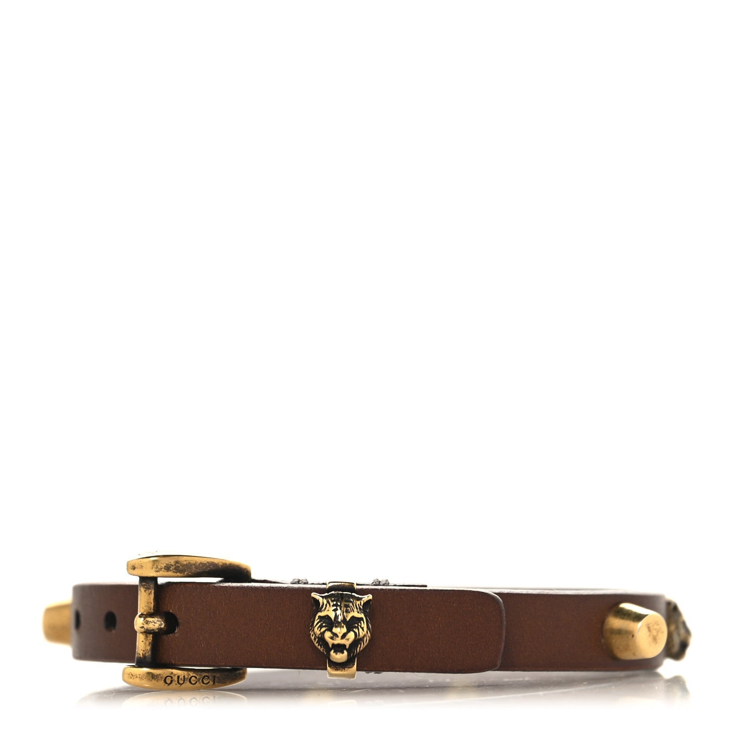 GUCCI カーフスキン フェリーネヘッド スパイク ブレスレット クオイオ(代金引換)