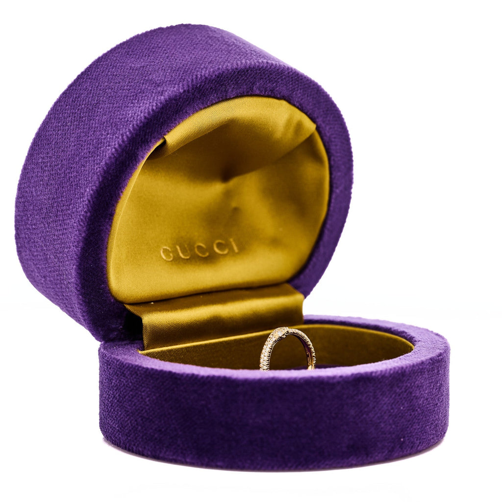 GUCCI 18Kイエローゴールド ダイヤモンド ウロボロス スネークリング 48 4.5(代金引換)