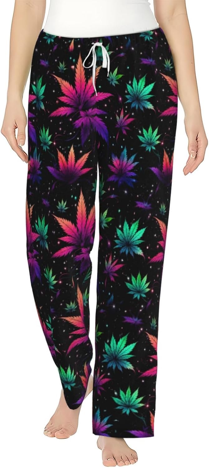 Red Eyed Bat Flannel Pajama Pants For Women. Soft Fleece Lounge Pants With Pockets And Adjustable Drawstring