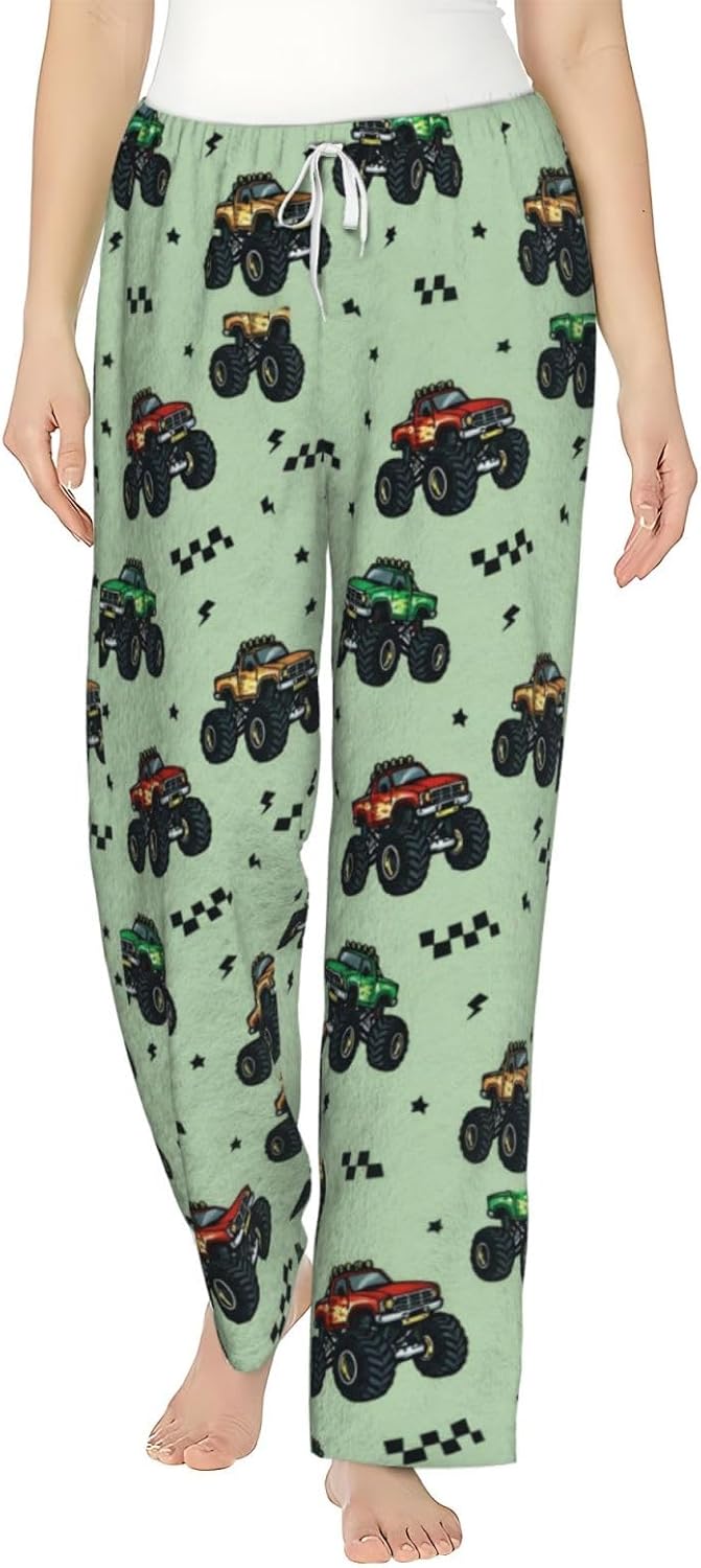 PVVCDV Green Fish Bucket Minimalist Flannel Pajama Pants For Women. Soft Fleece Lounge Pants