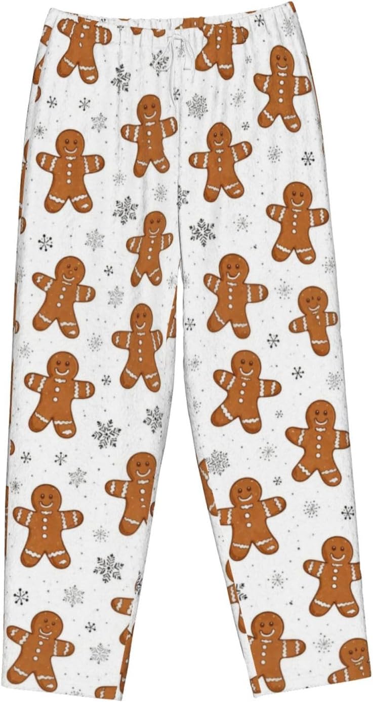 PVVCDV Pink Christmas Holiday Flannel Pajama Pants For Women. Soft Fleece Lounge Pants With Pockets And Adjustable Drawstring