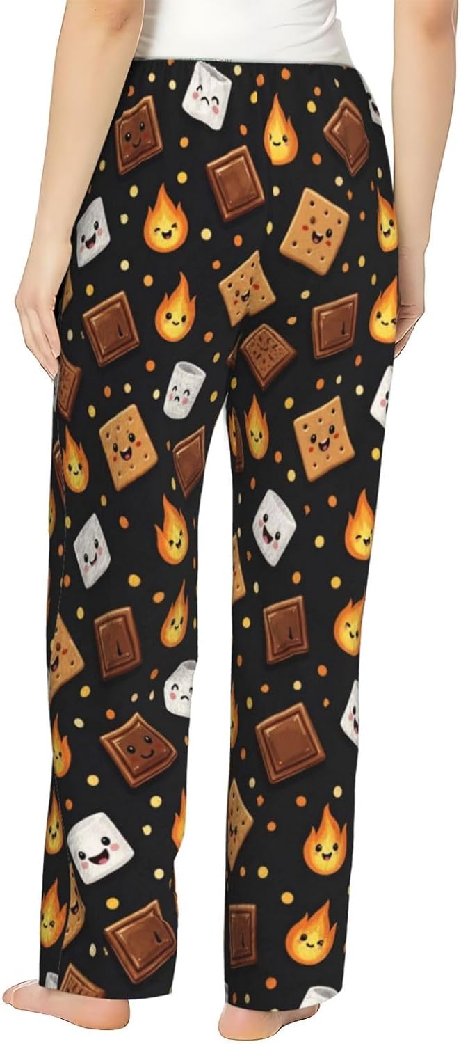 Soccer Ball Field Sports Flannel Pajama Pants For Women. Soft Fleece Lounge Pants With Pockets And Adjustable Drawstring