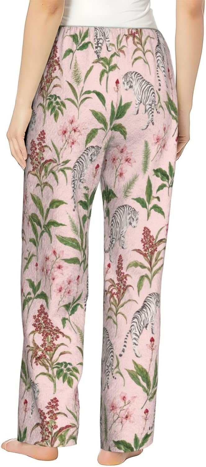 PVVCDV Zebra Flannel Pajama Pants For Women. Soft Fleece Lounge Pants With Pockets And Adjustable Drawstring