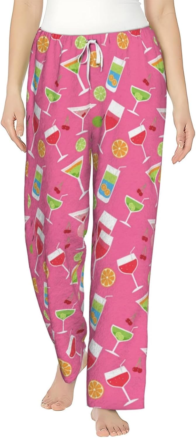 PVVCDV Cute Avocado Flannel Pajama Pants For Women. Soft Fleece Lounge Pants With Pockets And Adjustable Drawstring
