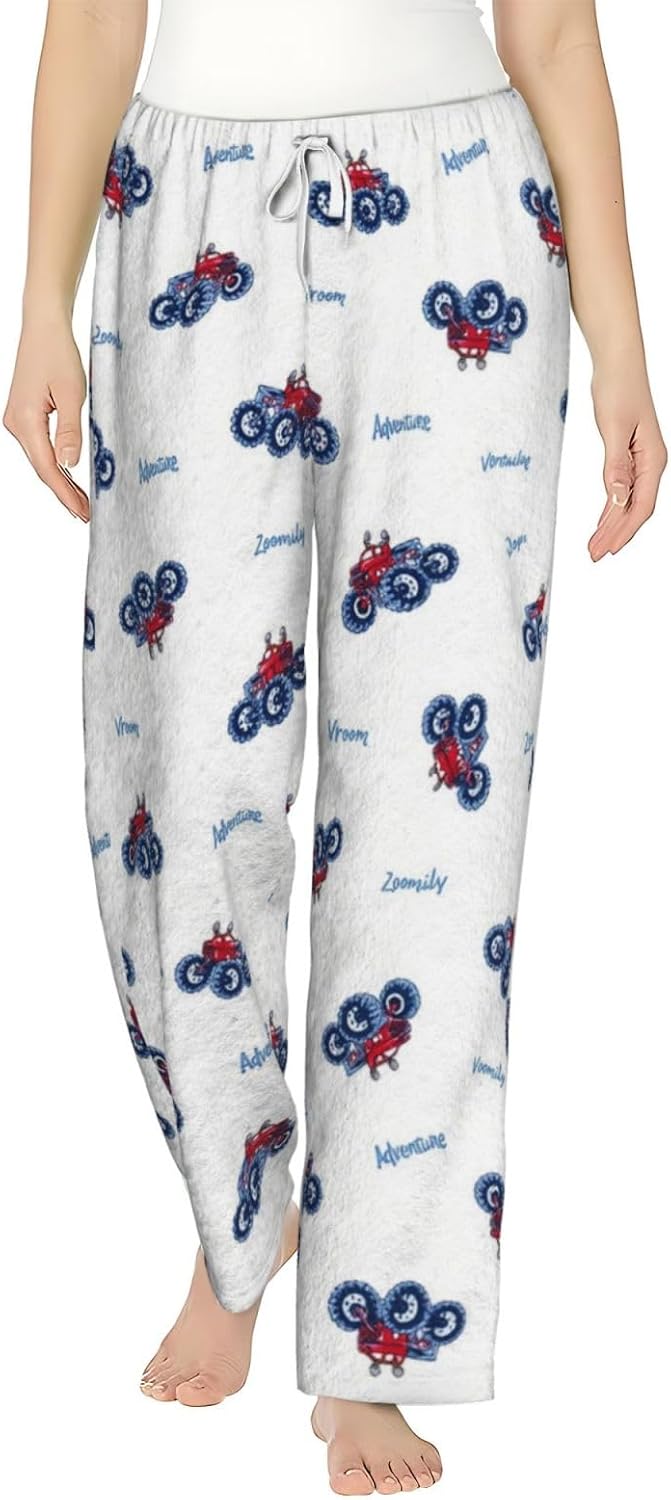 PVVCDV Green Fish Bucket Minimalist Flannel Pajama Pants For Women. Soft Fleece Lounge Pants