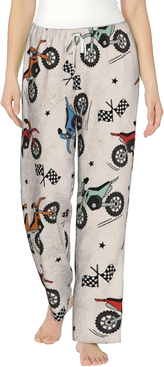 PVVCDV Neon Graffiti Robot Black Flannel Pajama Pants For Women. Soft Fleece Lounge Pants