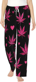Blue Hydrangea Floral Flannel Pajama Pants For Women. Soft Fleece Lounge Pants With Pockets And Adjustable Drawstring