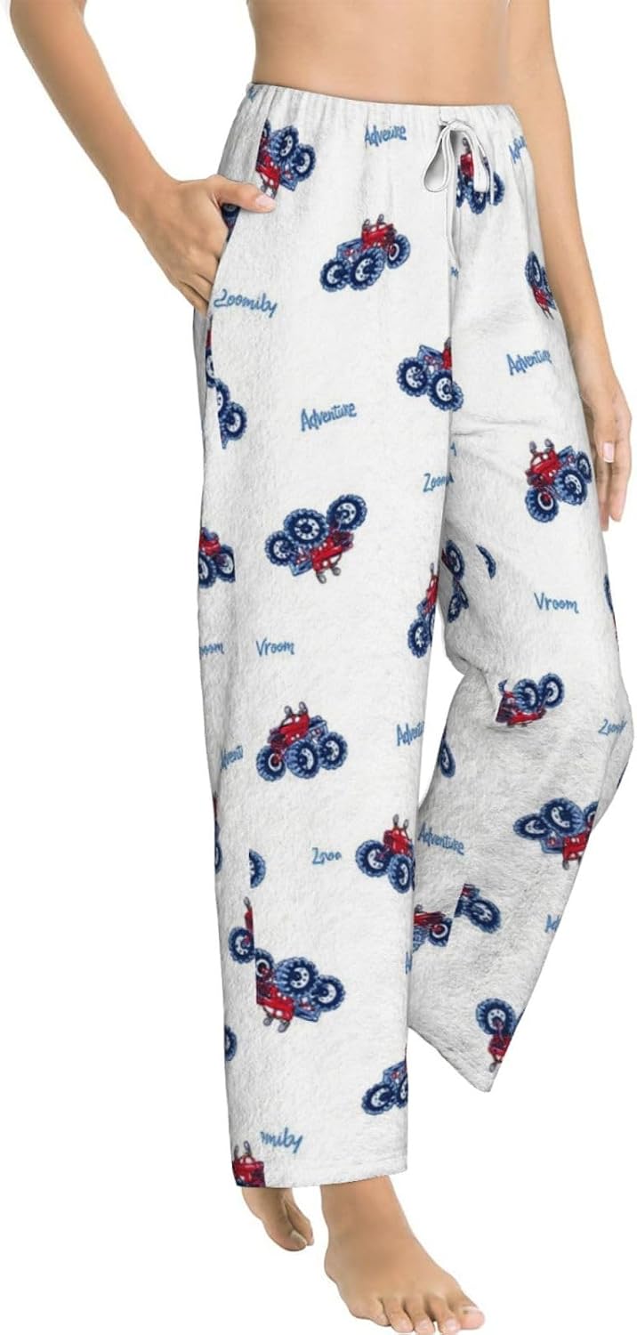 PVVCDV Green Fish Bucket Minimalist Flannel Pajama Pants For Women. Soft Fleece Lounge Pants