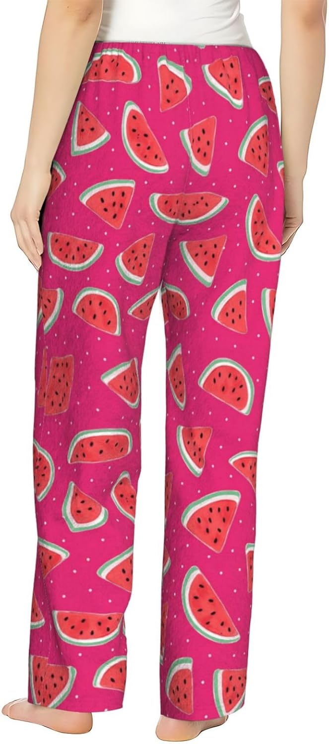 PVVCDV Yellow Banana Flannel Pajama Pants For Women. Soft Fleece Lounge Pants With Pockets And Adjustable Drawstring