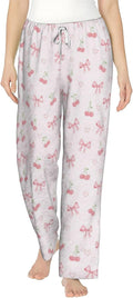 Pink Flamingo Bird Flannel Pajama Pants For Women. Soft Fleece Lounge Pants With Pockets And Adjustable Drawstring
