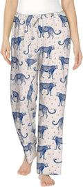 Giraffe Floral Botanical Flannel Pajama Pants For Women. Soft Fleece Lounge Pants With Pockets And Adjustable Drawstring