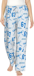 PVVCDV 67 Blue Bow Number Six Seven Flannel Pajama Pants For Women. Soft Fleece Lounge Pants