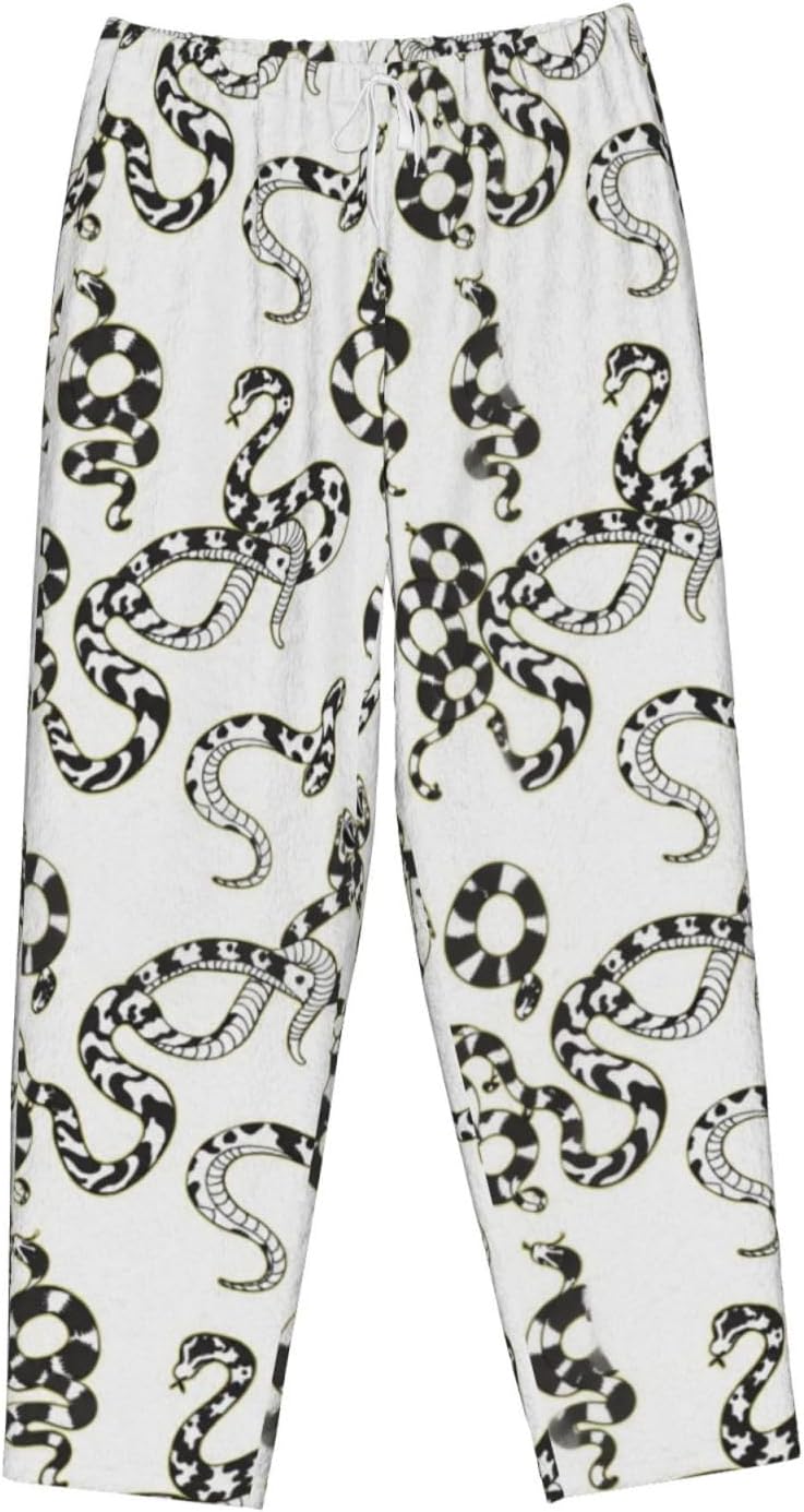 Leopard Tropical Leaf Flannel Pajama Pants For Women. Soft Fleece Lounge Pants With Pockets And Adjustable Drawstring