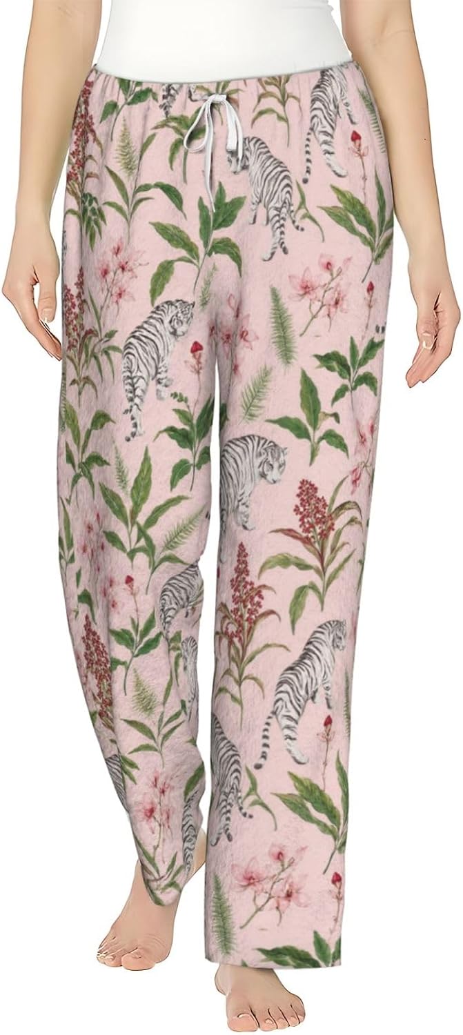 PVVCDV Zebra Flannel Pajama Pants For Women. Soft Fleece Lounge Pants With Pockets And Adjustable Drawstring