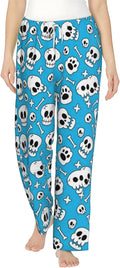Gothic Bat Floral Black White Flannel Pajama Pants For Women. Soft Fleece Lounge Pants With Pockets And Adjustable Drawstring
