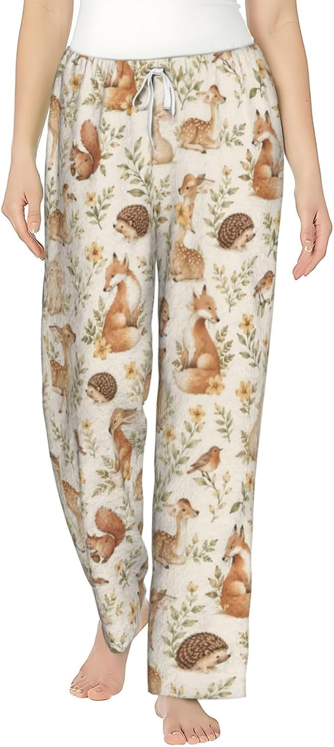 PVVCDV Zebra Flannel Pajama Pants For Women. Soft Fleece Lounge Pants With Pockets And Adjustable Drawstring