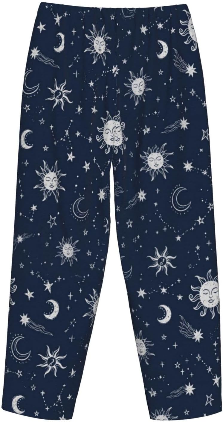 Gothic Bat Floral Black White Flannel Pajama Pants For Women. Soft Fleece Lounge Pants With Pockets And Adjustable Drawstring