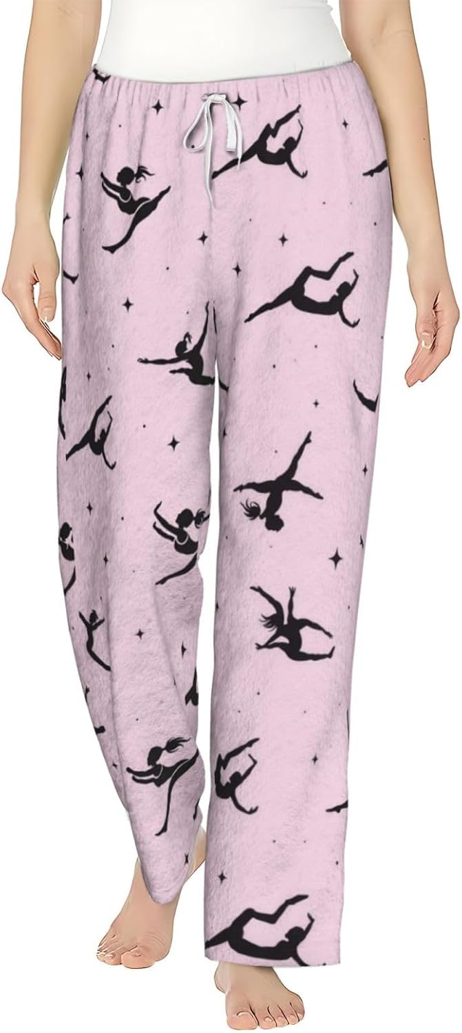 PVVCDV Neon Graffiti Robot Black Flannel Pajama Pants For Women. Soft Fleece Lounge Pants