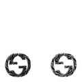 GUCCI シルバー テクスチャード インターロッキングG スタッドピアス(代金引換)