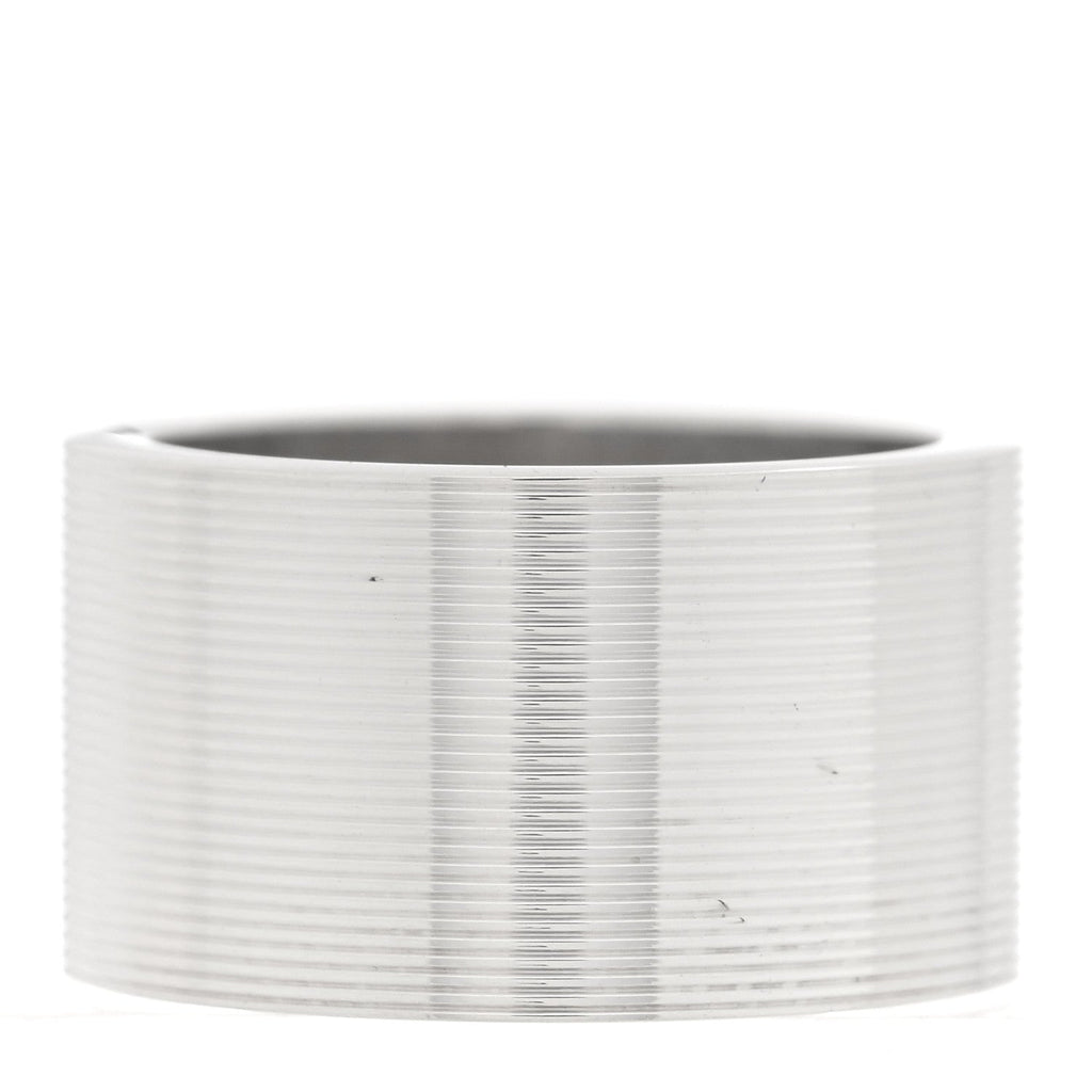 GUCCI シルバー 12mm トレードマーク ワイドバンドリング 54 6.75(代金引換)