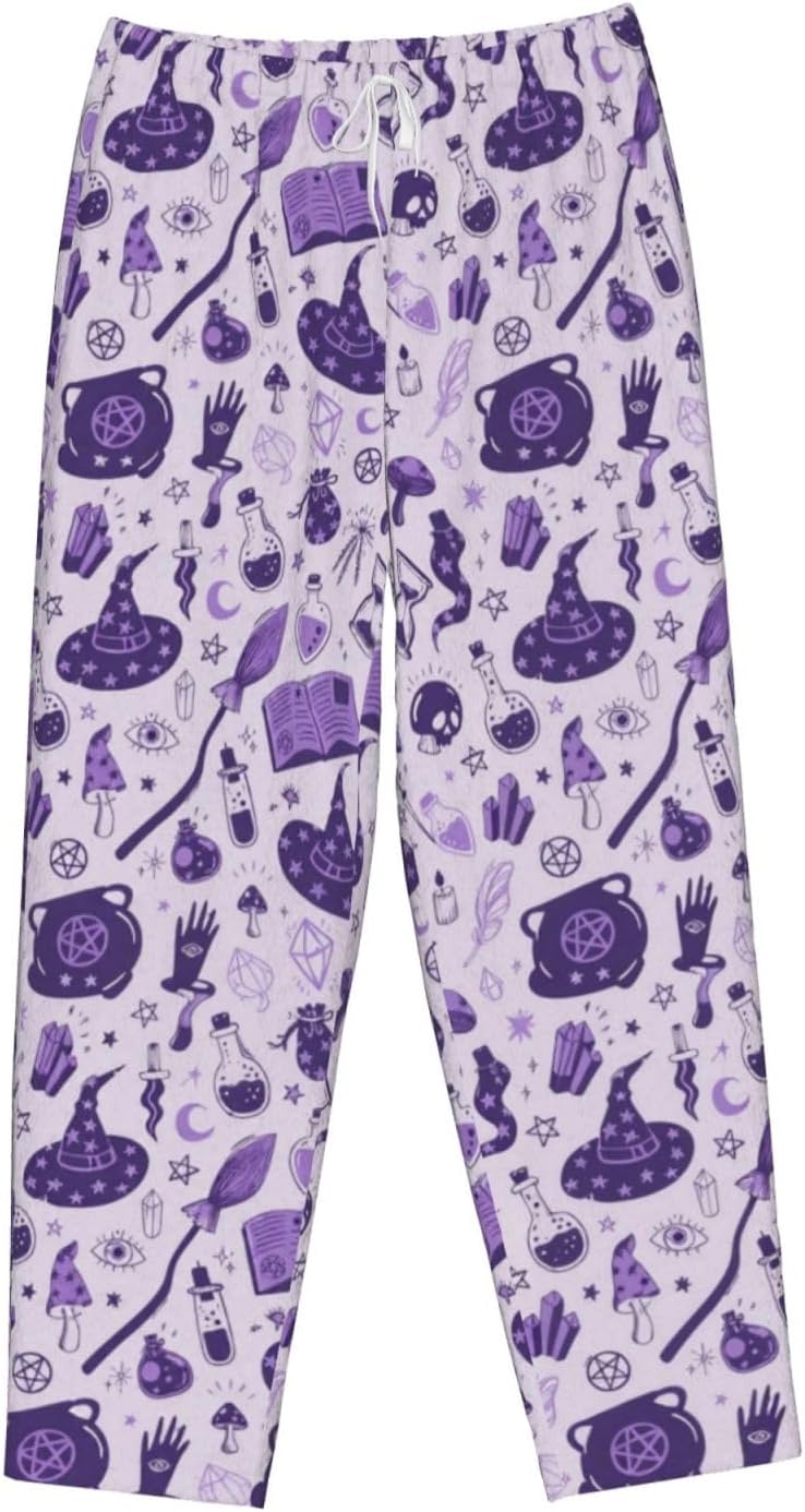 Red Eyed Bat Flannel Pajama Pants For Women. Soft Fleece Lounge Pants With Pockets And Adjustable Drawstring