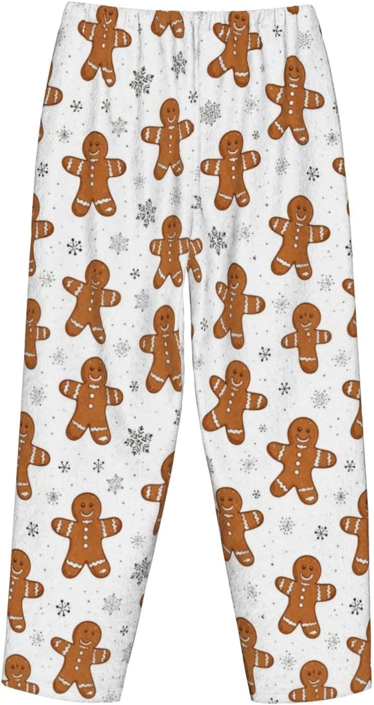 PVVCDV Pink Christmas Holiday Flannel Pajama Pants For Women. Soft Fleece Lounge Pants With Pockets And Adjustable Drawstring