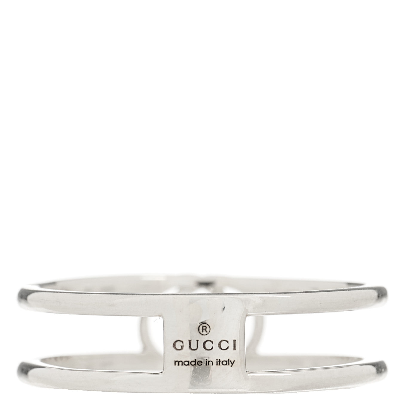 GUCCI スターリングシルバー 6mm インターロッキングG オープンバンドリング 60 9.25(代金引換)