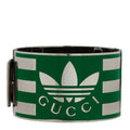 GUCCI X ADIDAS メタル エナメル カフ ブレスレット S シルバーグリーン(代金引換)