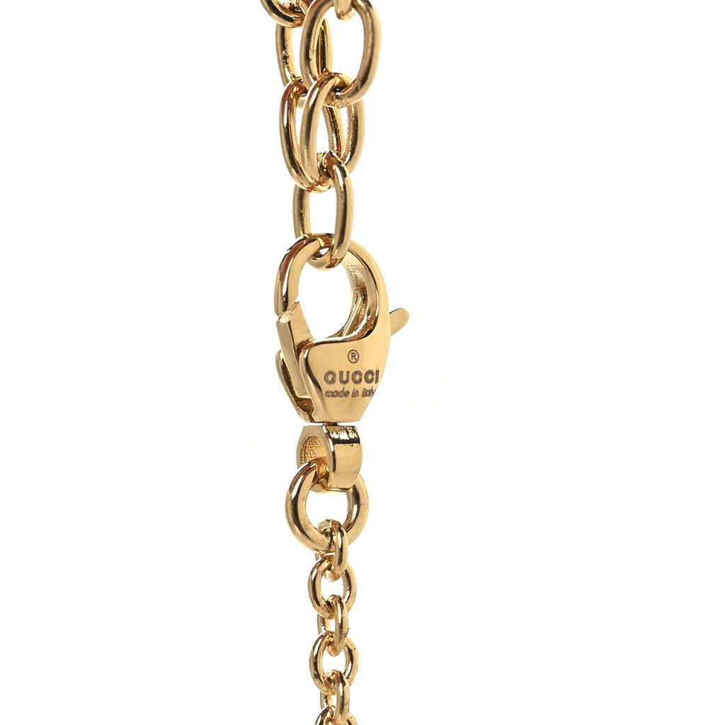GUCCI クリスタル スクリプトネックレス ゴールド(代金引換)