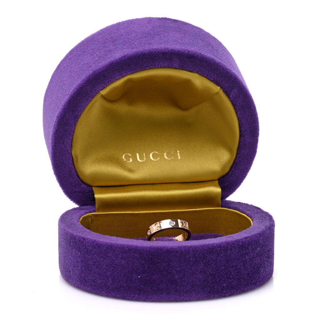 GUCCI 18Kローズゴールド ダイヤモンド アイコンバンドリング 49 4.75(代金引換)
