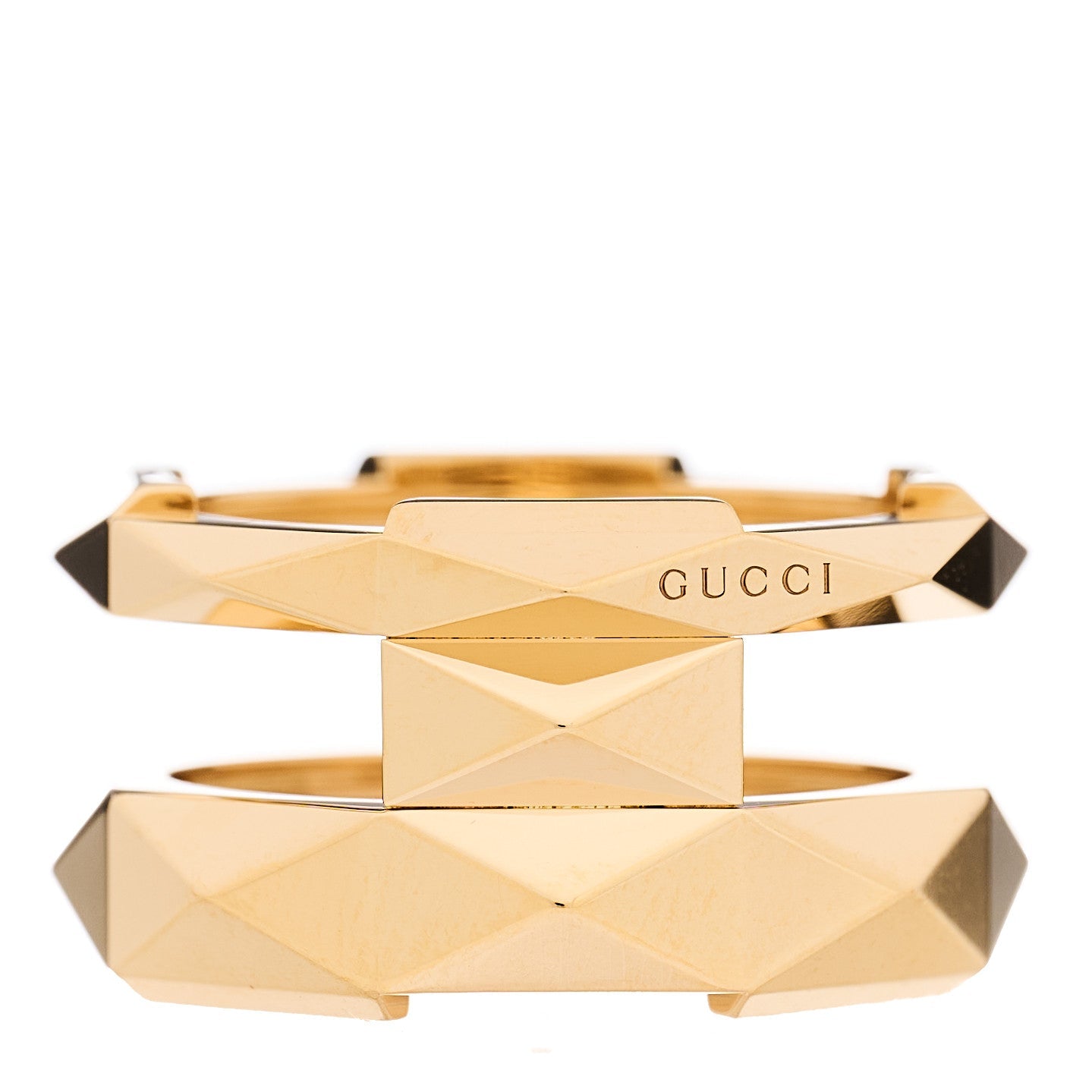 GUCCI 18Kイエローゴールド リンク トゥ ラブ ダブルリング 57 8(代金引換)