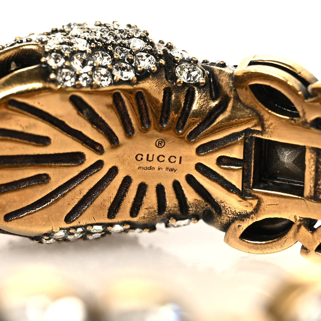 GUCCI メタルクリスタル スネークブレスレット S ホワイト×レッド(代金引換)