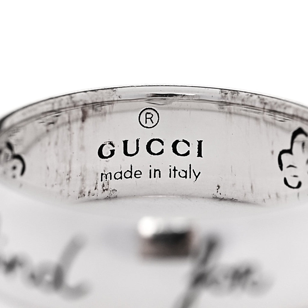 GUCCI シルバー ブラインドフォーラブ バンドリング 45 3.25(代金引換)
