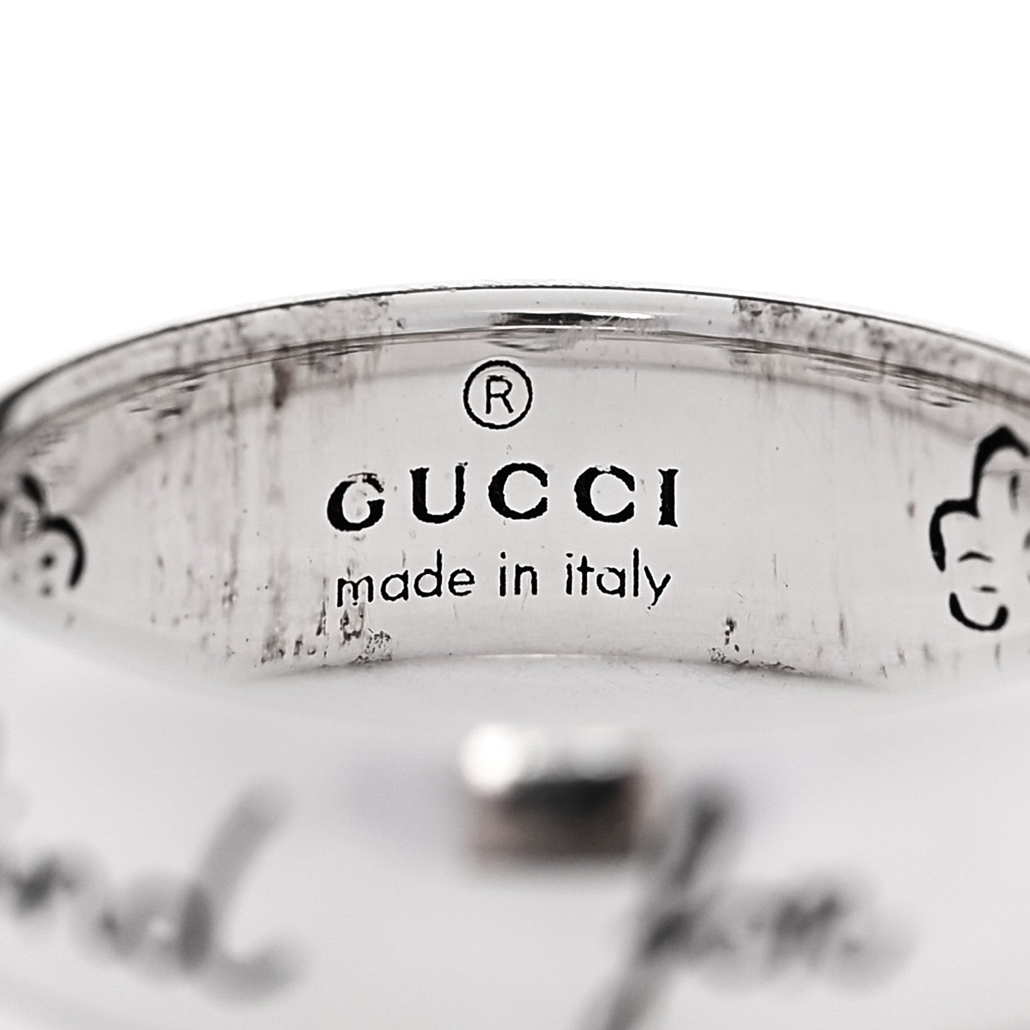 GUCCI シルバー ブラインドフォーラブ バンドリング 45 3.25(代金引換)